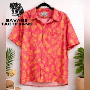🌴🔥Savage Tacticians Shirt Mens Pineapple Palm Tree Hawaiian Grenade Tropical XL